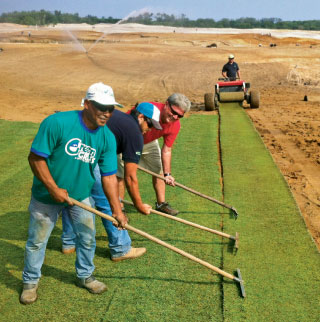 The Zeon Zoysia turf was designed to grow in a climate like Brazil’s and requires minimal input, according to Cleverly.