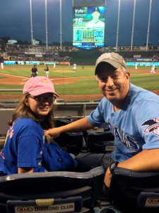 Evey Jones and Seth at Royals Game