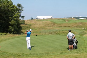 One of my favorite photos I took all year on the Whistling Straits' 1st hole. I never did find out who is that golfer.