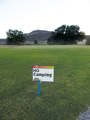 There was absolutely no camping in the tee box areas or on the bentgrass greens.