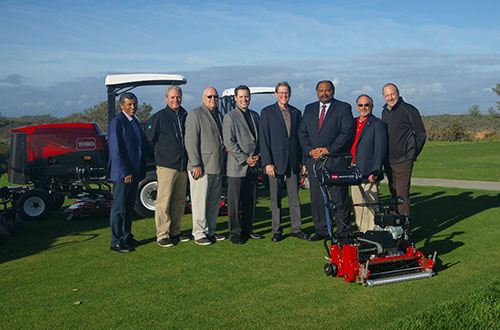 Left to Right: Joe Guerra with Turf Star, Scott Bentley with The City of San Diego, Mark Marney with The City of San Diego, Randy Harris with The Toro Company, Jim Heinze with The Toro Company, Herman Parker with The City of San Diego, Len Gregory with Turf Star, Doug Dahl with Turf Star.