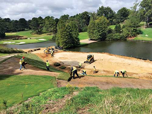 By sod sprigging, Waldron was able to grow-in the course in Virginia’s short growing window, saving a month’s time.