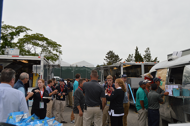 crew members getting a bite to eat