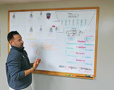 Carlos Arraya at white board