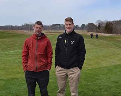 Bolin and Jennings standing in the fairway