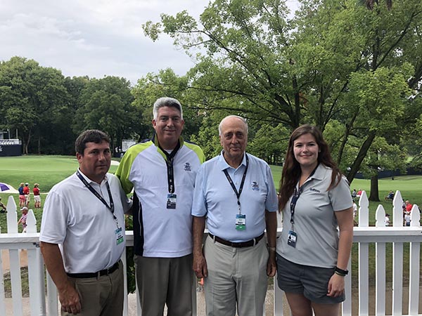 Rees Jones Golf Course Design's Bryce Swanson, Golfdom Editor-in-Chief Seth Jones, Rees Jones and Golfdom Digital Editor Kelly Limpert | Photo: Golfdom staff