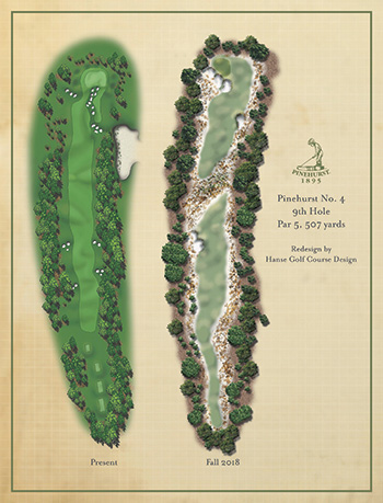 Pinehurst No. 4, Hole No. 9 rendering (Photo: Pinehurst Resort) 