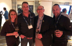 L to R: Stephanie Schwenke, Syngenta; Golfdom Publisher Craig MacGregor; Ryan Cummings, Elcona CC, Bristol, Ind.; Jared Stanek, Desert Willow Golf Resort, Indio, Calif. (Photo: Golfdom staff)