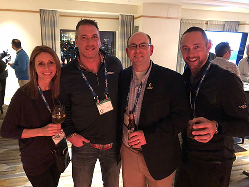 L to R: Stephanie Schwenke, Syngenta; Golfdom Publisher Craig MacGregor; Ryan Franklin, St. Petersburg (Fla.) CC; Jared Stanek, Desert Willow Golf Resort, Indio, Calif. (Photo: Golfdom staff)