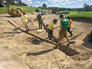 Crews doing bunker renovations (Photo: The Country Club at Castle Pines)