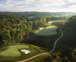 Aerial of the 2nd hole Potomac Shores. Photo: Troon