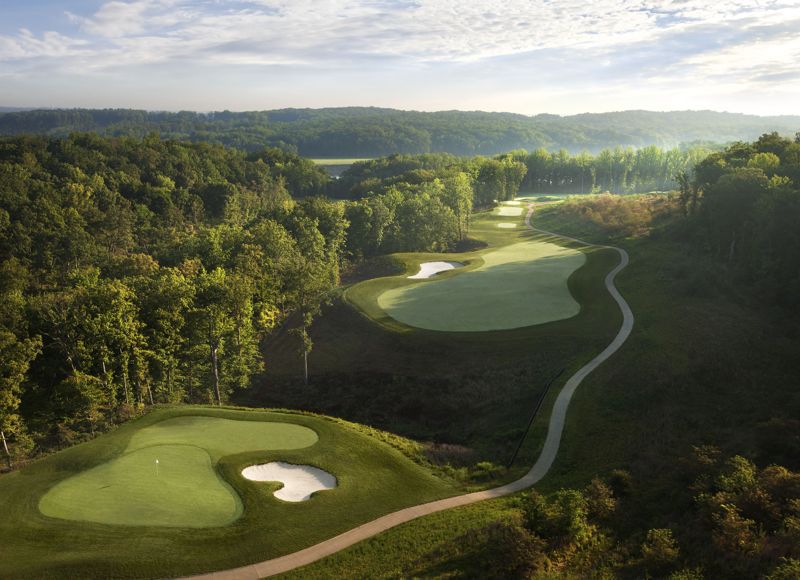 Aerial of the 2nd hole Potomac Shores. Photo: Troon