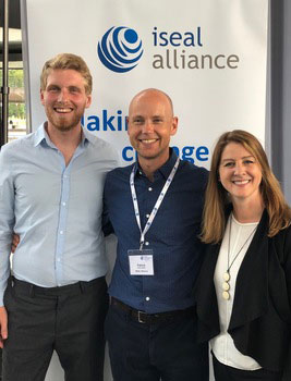 From left: Robert Ewing, credibility manager, GEO Foundation; Patrick Mallet, director of innovations, ISEAL Alliance; andKelli Jerome, executive director, GEO Foundation (Photo: GEO Foundation)