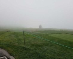 Hole 10 Pebble Beach covered in fog; Photo: Golfdom Staff