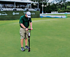 Students from Penn State’s winning Turf Bowl team were given various jobs as volunteers at the AT&T Byron Nelson. (Photo: John Deere)