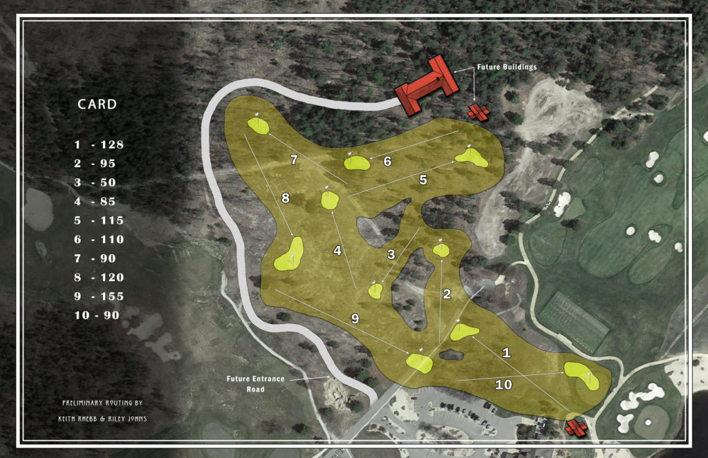 The planned layout for the par-three course at Forest Dunes. Photo courtesy of Kevin Frisch PR