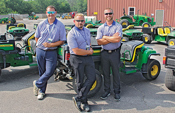 Jarrett Chapman, assistant-in-training, Alex Stuedemann, CGCS, and Andy Cooper, assistant-in-training. (Photo: Seth Jones)