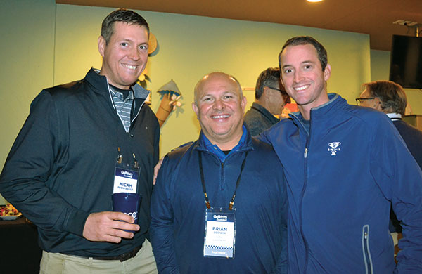 Micah Pennybaker, Carmel CC, Brian Godwin of Turfco and Charles Aubry. (Photo: Golfdom Staff)