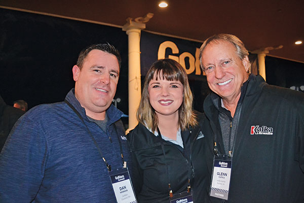 Dan Hannan with Tiffany Koss and Glenn Kafka of Kafka Granite. (Photo: Golfdom Staff)