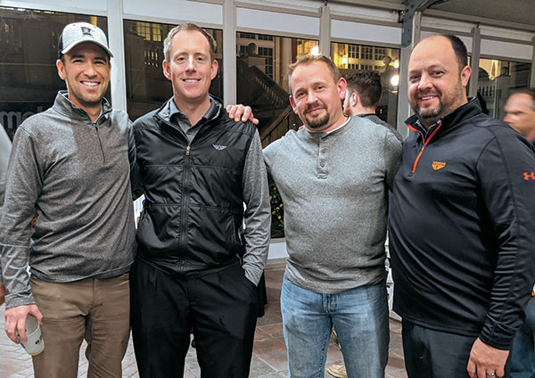 Matt Cavanaugh, Rush Creek GC, Aaron Johnsen, WinField United, Alex Stuedemann, CGCS, TPC Deere Run, and John Smith, WinField United (Photo: Golfdom Staff)