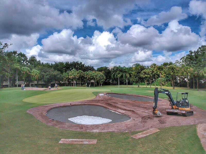 Joshua Kelley, superintendent of Hawk's Landing says the bunkers applied concrete to the sides but left the bottom bare to help with drainage. (Photo: Joshua Kelley)