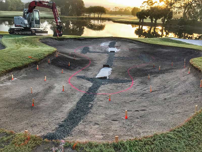 The team at Hawk's Landing, with the assistance of Bobby Cupp Jr., reduced the a total square feet of bunkers by 12,634 during the renovation. (Photo: Joshua Kelley)