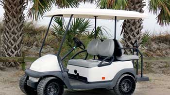 Michelin's Tweel X Turf Comfort tires pictured on a golf cart. (Photo: Michelin North America)