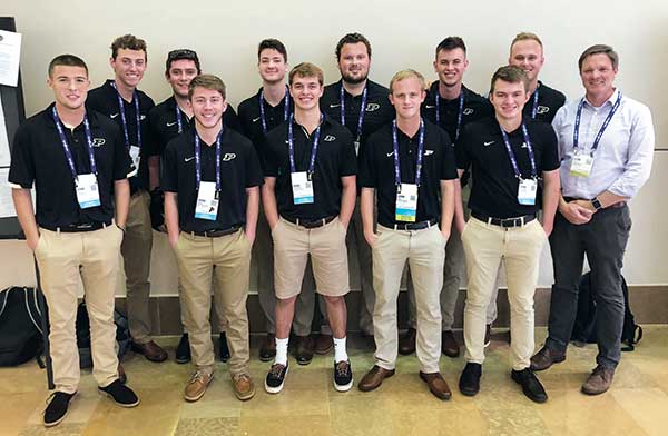 Cale Bigelow, Ph.D., (far right) and students from Purdue University (Photo: Golfdom Staff)