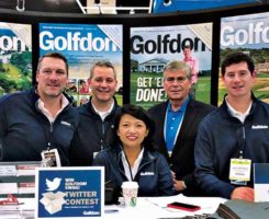 (L to R) Craig MacGregor, Bill Roddy, Abby Hart, Karl Danneberger, Ph.D., and Jake Goodman at the 2018 Golf Industry Show. (Photo: Golfdom Staff)