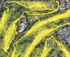GPS shows the routes 121 single-rider carts took in a single day at Mesa Verde CC. (Photo: Mesa Verde CC)