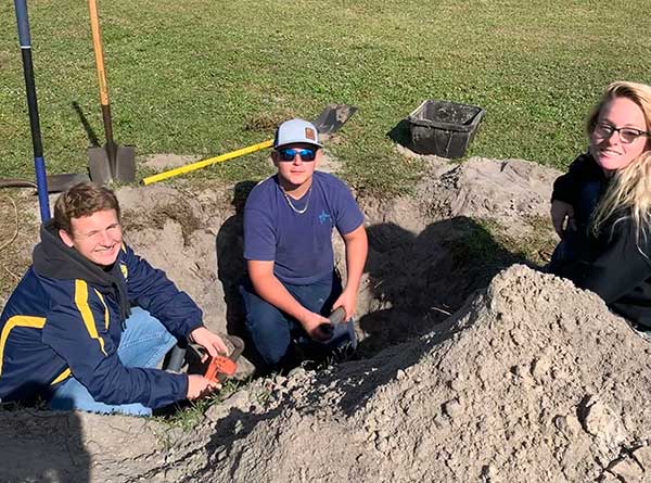 Students in South Fork High School's turfgrass program gain the hands-on experience of working on a golf course renovation. (Photo courtesy of Wendy Schepman)