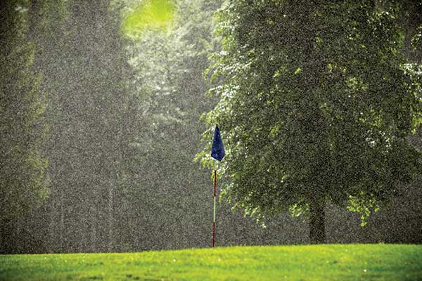 rain on golf course (Photo by: Anze Furlan–psgtproductions / istock– getty images plus / Getty images)