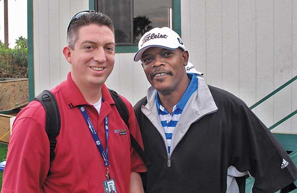 Seth Jones and Samuel L. Jackson (Photo: Sean Lipford)