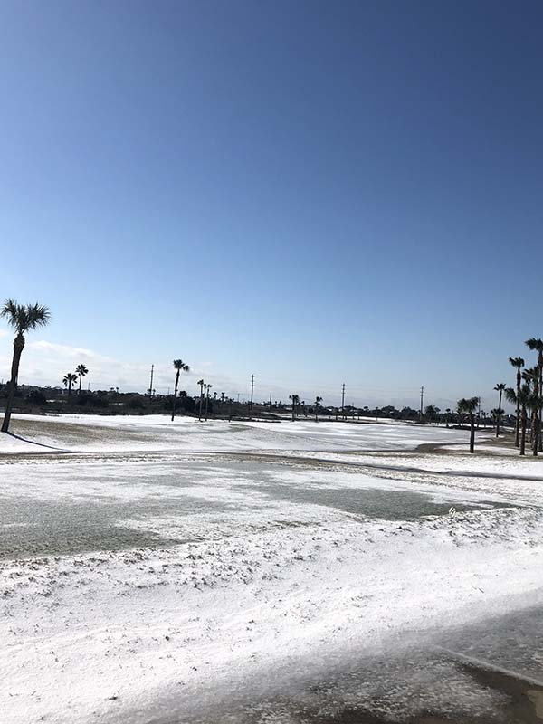 Galveston CC after Winter Storm Uri on Feb. 16, 2021. (Photo: Jeff Smelser)