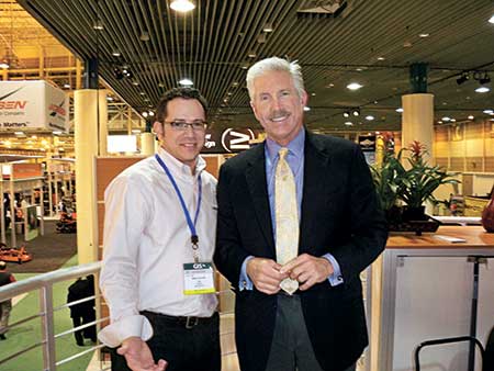 Syngenta’s Mark LaFleur (left) with MLB Hall of Famer Mike Schmidt, who signed autographs at the booth. (Photo courtesy of Mark LeFleur)