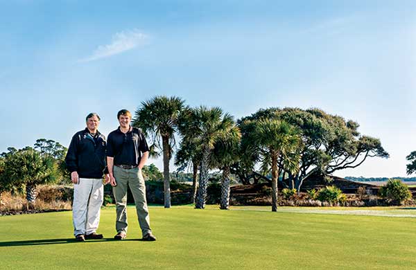 Jeff Stone, superintendent, and Robert Polk, assistant superintendent, at the Ocean Course last month. (Photo: Stacy Howell)