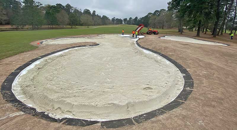 Zline bunker system installation at Tour 18 Golf Course in Humble, Texas (Photo: Todd Stephens)