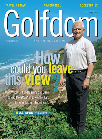 Mark Woodward, CGCS, featured on the cover of the June 2008 U.S. Open preview issue. (Photo courtesy of Golfdom archives)