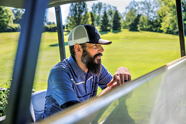 For Zach Ferone, greenskeeping is a source of pride: “There’s those moments where you lay down some stripes on a green and you say to yourself, ‘that looks sweet, let me take a photo.’” (Photo: Matthew Allen)