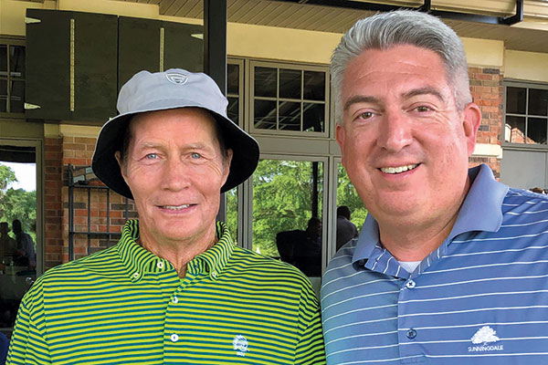 Don Humphrey, superintendent at Lake St. Louis (Mo.) GC, with his Twitter pal Seth Jones, editor-in-chief of Golfdom (Photo: Golfdom Staff)