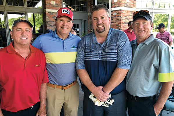 Scott Simpson, superintendent at Benton (Ill.) CC, Todd Thomas, SiteOne, Michael Daugherty, Quali-Pro, and Chris Ashby, superintendent at Green Hills CC, Mount Vernon, Ill. (Photo: Golfdom Staff)