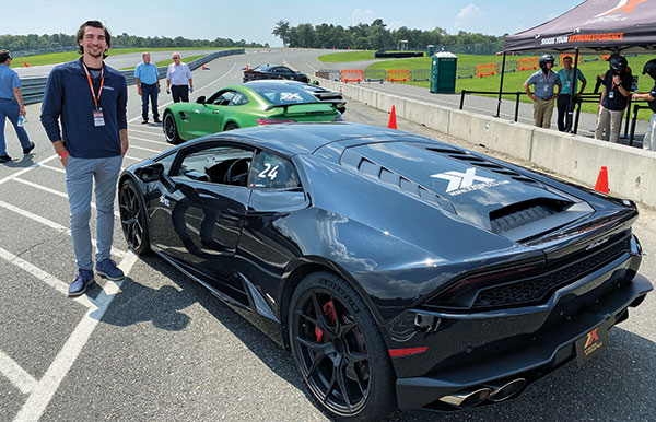 Photo:Golfdom Digital Editor Joey Ciccolini gets to drive a Lamborghini Huracán at New Jersey Motorsports Park in Millville, N.J. (Photo: Golfdom Staff)