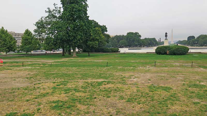 A before shot of the main lawn of Capitol Hill. (Photo: USGA)