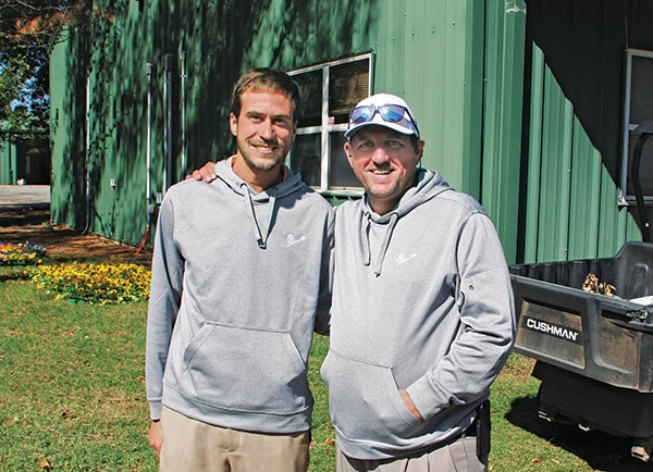 Southern Hills Assistant Superintendent Blake Willems (left) and Superintendent Russ Myers. (Photo: Golfdom Staff)