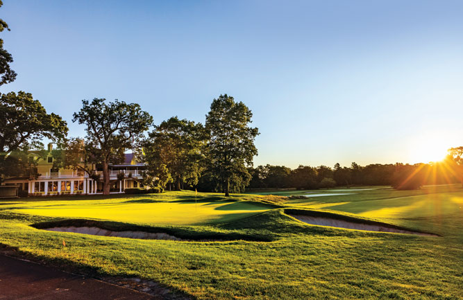 A project that featured help from golf course architect Gil Hanse expanded 17 of the 18 greens at The Country Club. (Photo: Copyright USGA/John Mummert)