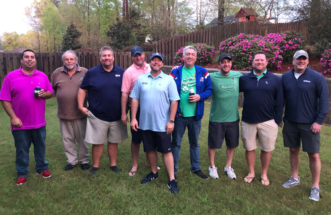 The Golfdom and Quali-Pro group were joined by some industry professionals at a backyard barbecue. (Photo: Golfdom Staff)