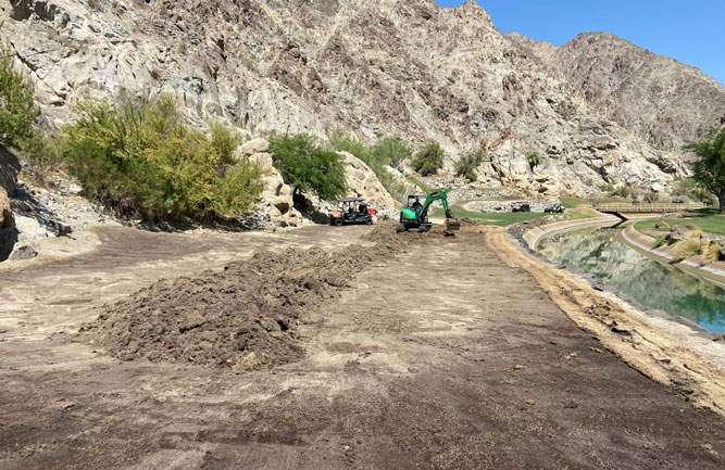 Regrassing construction at PGA West. (Photo: Heritage Links)