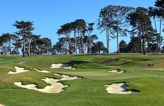 The par-3 13th hole at Lake Merced GC after its restoration by Heritage Links/Hanse Golf Design. (Photo: Heritage Links/Hanse Golf Design)