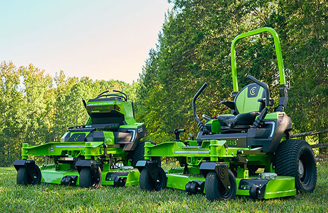 Greenworks new OptimusZ zero-turn mowers include 48-inch, 52-inch and 60-inch ride-ons; 48-inch, 52-inch and 60-inch stand-ons and 32-inch and 36-inch compact stand-on platforms. (Photo: Greenworks)