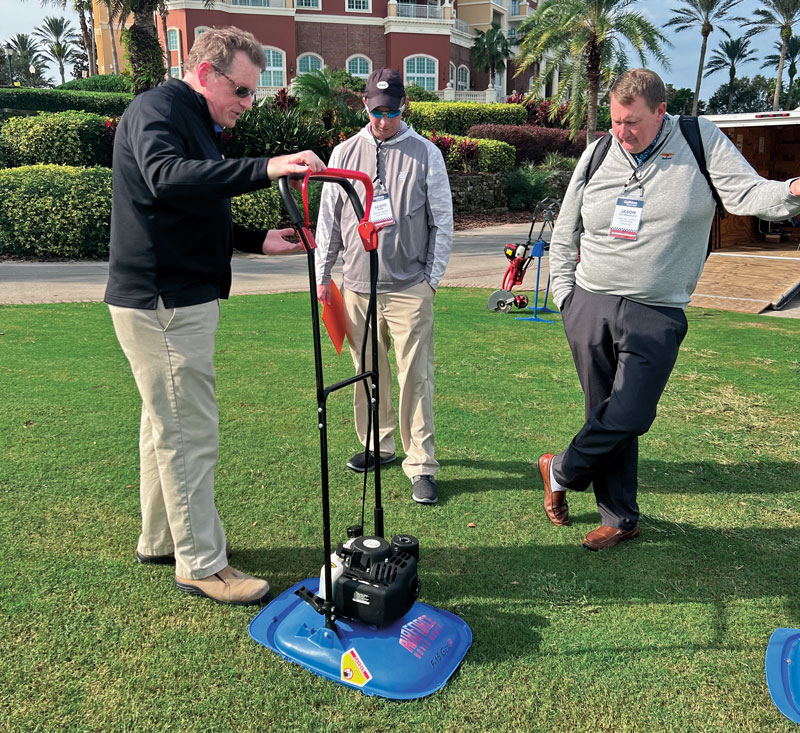 Seago International President Scott Sweeney says the F-19 Gen 3 brings together input from superintendents and mechanics alike. (Photo: Golfdom Staff)